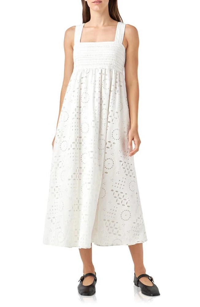 English Factory Broderie Anglaise Cotton Sundress in White at Nordstrom, Size Small