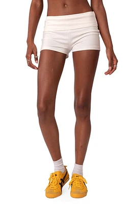 EDIKTED Foldover Shorts White at Nordstrom,