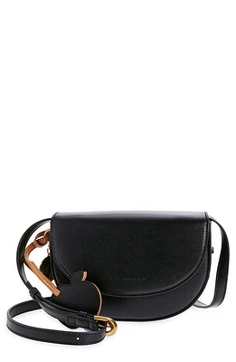 Stella McCartney Small Frayme Whipstitch UPPEAL Apple Leather Saddle Bag in 1000 Black at Nordstrom