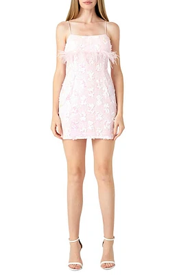 Endless Rose Sequin & Feather Minidress Pink at Nordstrom,