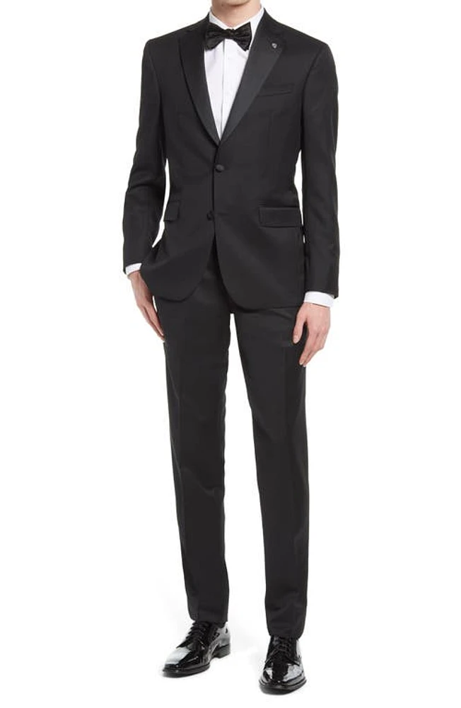 Ted Baker London Jenner Slim Fit Notch Lapel Wool & Mohair Tuxedo Black at Nordstrom,