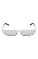 TOM FORD Everett 59mm Square Sunglasses in Shiny Palladium /Smoke Mirror at Nordstrom