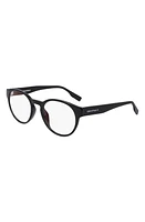 Converse Malden 51mm Round Blue Light Blocking Reading Glasses in Black at Nordstrom