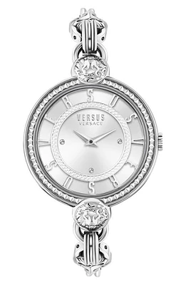 VERSUS Versace Les Docks Crystal Bracelet Watch, 36mm in Stainless Steel at Nordstrom