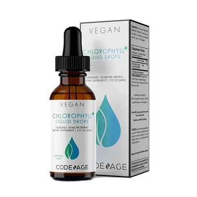 Codeage Chlorophyll Liquid Drops, Vegan Chlorophyllin Supplement, Organic Peppermint Oil, 60 ml in White at Nordstrom