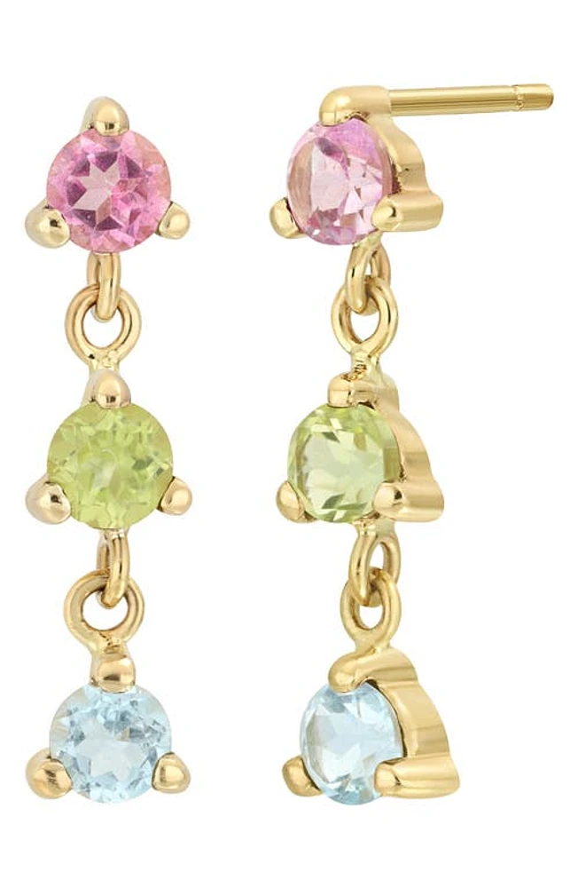 Bony Levy Semiprecious Stones Drop Earrings in 14K Yg Pink Blue Topaz Peridot at Nordstrom