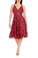 Dress the Population Elisa Embroidered Fit & Flare Midi at Nordstrom,