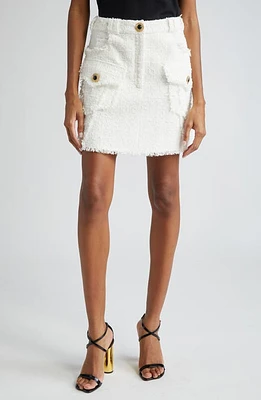 Balmain Two-Pocket Tweed A-Line Skirt 0Fa White at Nordstrom, Us