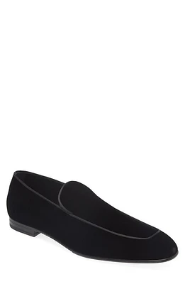 ZEGNA Lido Velvet Loafer Black at Nordstrom,