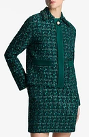 St. John Evening Metallic Tweed & Twill Jacket Spruce Multi at Nordstrom,