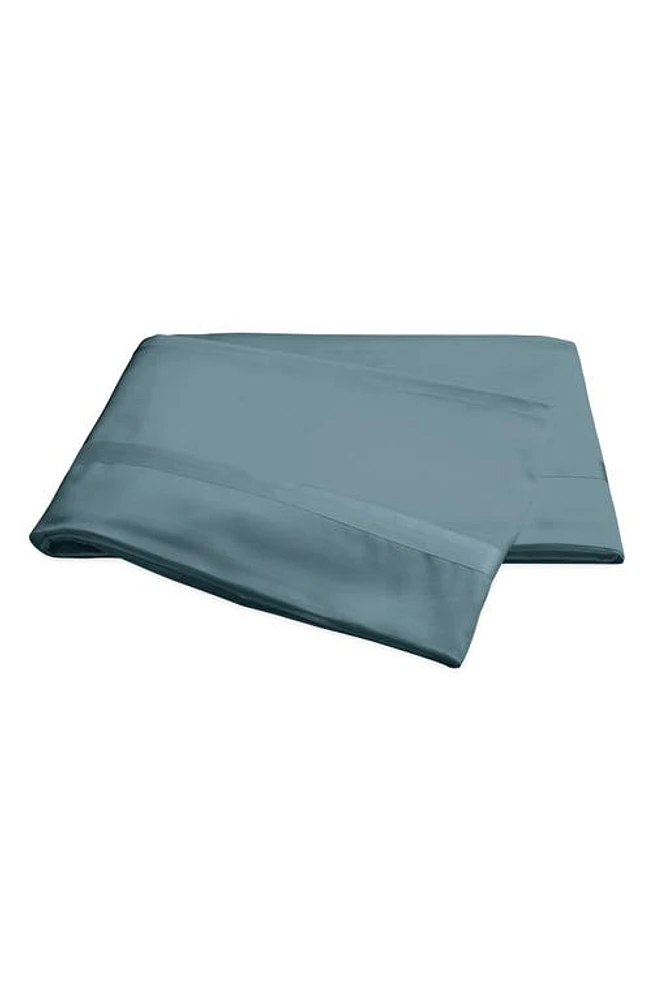 Matouk Nocturne 600 Thread Count Flat Sheet in Deep Jade at Nordstrom