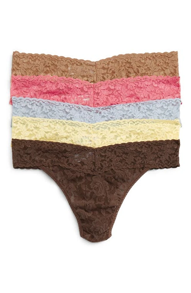 Hanky Panky 5-Pack Original Rise Thongs in Classic Colors at Nordstrom