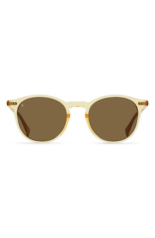 RAEN Basq 50mm Round Sunglasses in Champagne Crystal/Suntan at Nordstrom