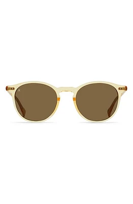 RAEN Basq 50mm Round Sunglasses in Champagne Crystal/Suntan at Nordstrom