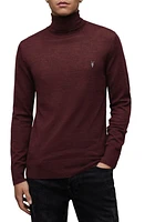 AllSaints Mode Merino Wool Turtleneck Sweater Mars Red Marl at Nordstrom, R