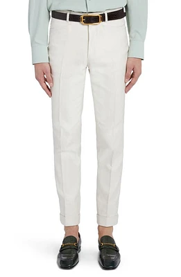 TOM FORD Atticus Cotton & Silk Canneté Pants Ivory at Nordstrom, Us