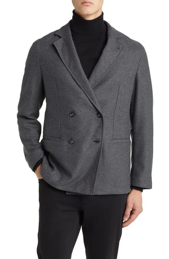 BOSS Jaime Felted Wool Car Coat Medium Grey at Nordstrom,