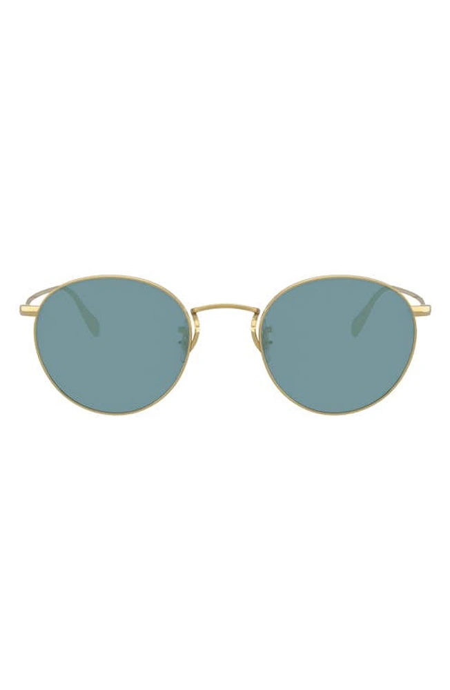 Oliver Peoples Coleridge Sun 50mm Tinted Round Sunglasses in Gold at Nordstrom