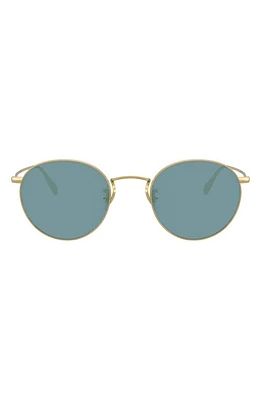 Oliver Peoples Coleridge Sun 50mm Tinted Round Sunglasses in Gold at Nordstrom