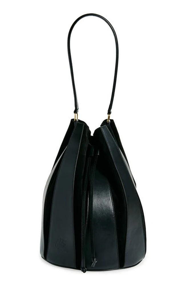 Altuzarra Large Drum Canvas & Leather Bucket Bag in Black at Nordstrom