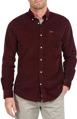 Barbour Ramsey Tailored Fit Corduroy Button-Down Shirt in Winter Red at Nordstrom, Size Medium