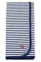 Little Me Stripe Sports Blanket in Blue at Nordstrom