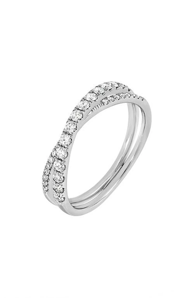 Bony Levy Diamond Crossover Ring 18K White Gold at Nordstrom,