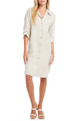 Karen Kane Linen Shirtdress in Oatmeal at Nordstrom, Size X-Large