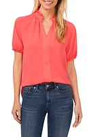 CeCe Ruffle Split Neck Blouse at Nordstrom,