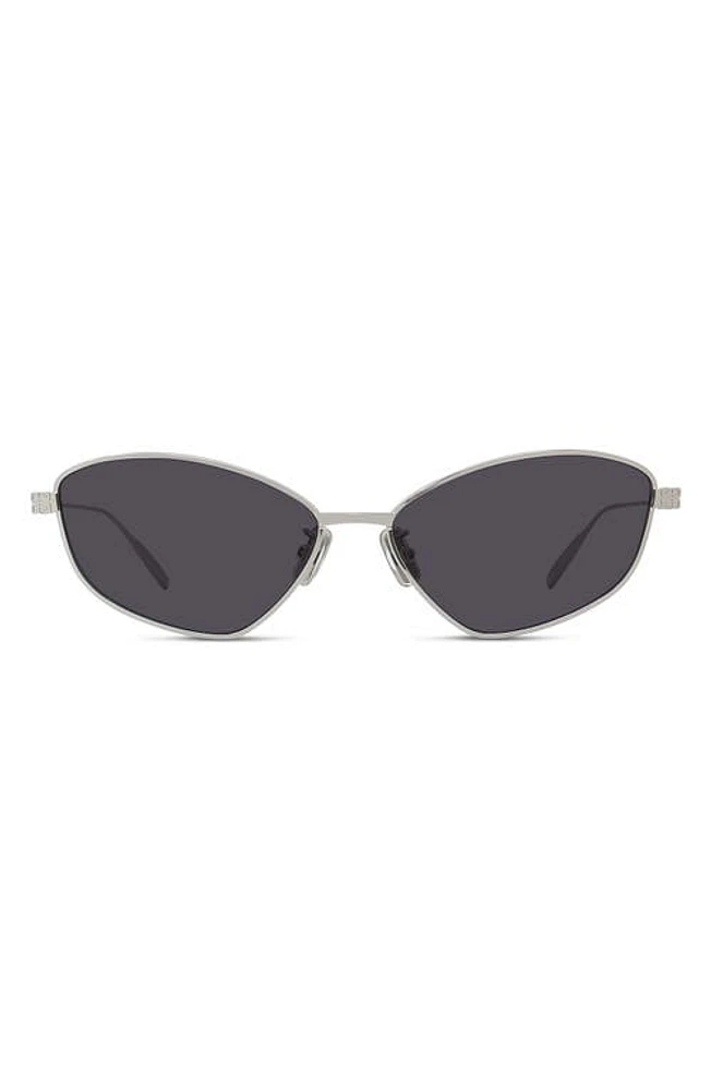 Givenchy GV Speed Cat Eye Sunglasses in Shiny Palladium /Smoke at Nordstrom