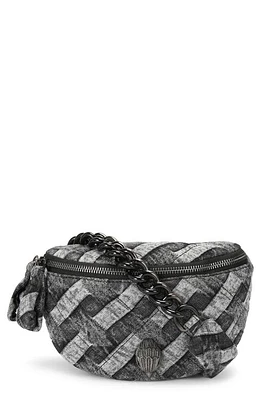 Kurt Geiger London Small Kensington Denim Belt Bag in Black at Nordstrom