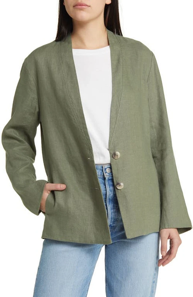 XÍRENA Layla Linen Jacket Mossy at Nordstrom,