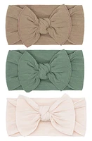 Baby Bling Bow Stretch Headband in Oak/Sage/Oatmeal at Nordstrom