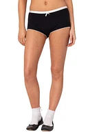 EDIKTED Mariana Pointelle Stitch Micro Shorts Black at Nordstrom,