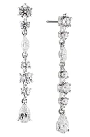 Nadri Prima Linear Drop Earrings in Rhodium at Nordstrom