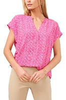 Chaus Split Neck Georgette Blouse at Nordstrom,