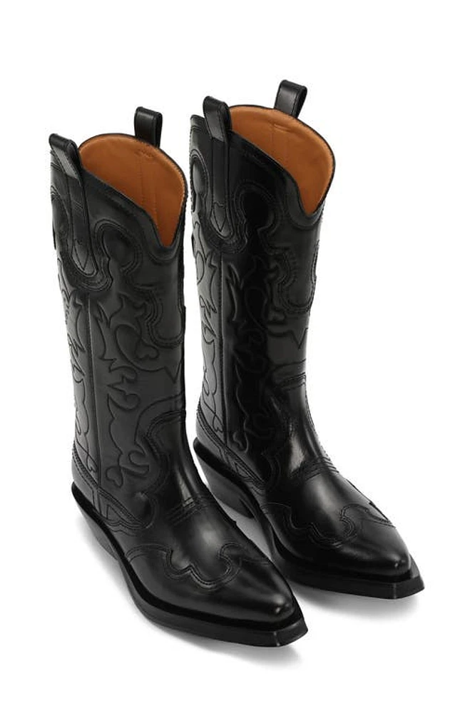 Ganni Western Boot Black/Black at Nordstrom,