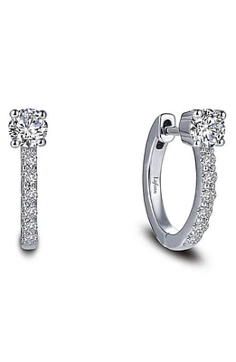 Lafonn Laffon Simulated Diamond Huggie Hoop Earrings in Silver/Clear at Nordstrom