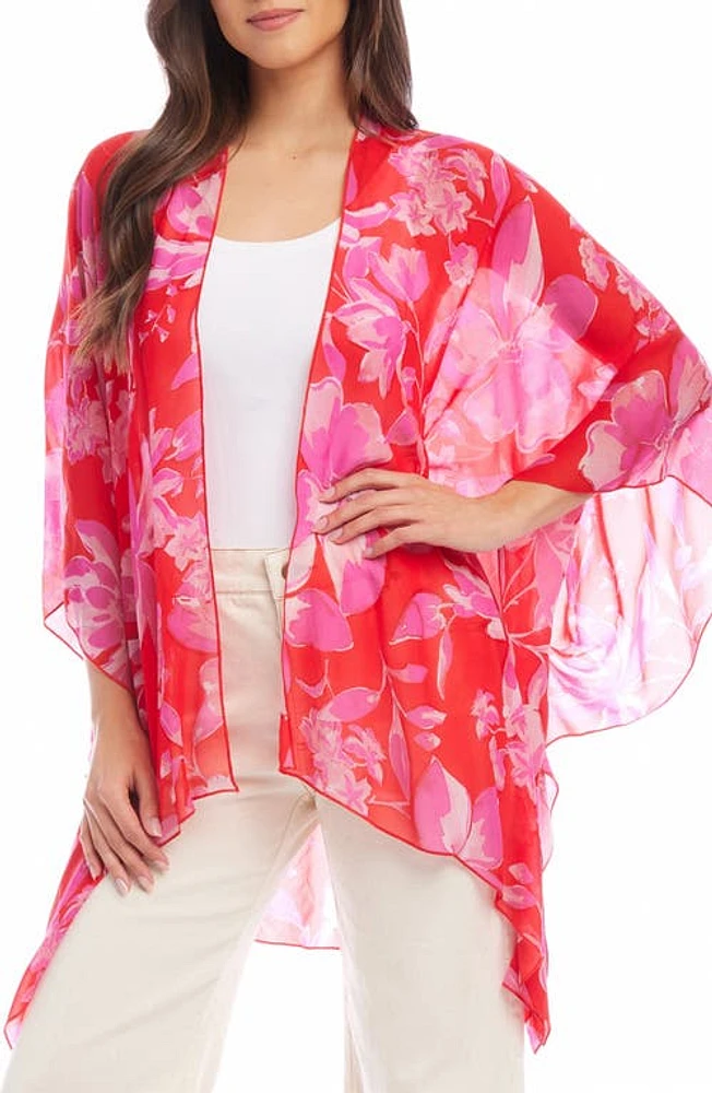 Karen Kane Floral Print Open Front Jacket at Nordstrom,