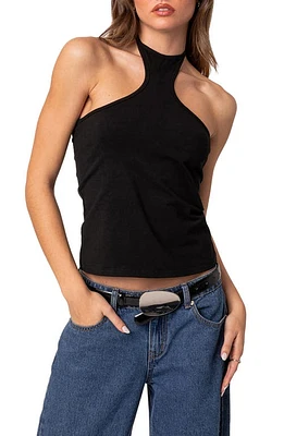 EDIKTED Wylder Crop Halter Top in Black at Nordstrom, Size X-Small