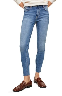 MANGO Crop Skinny Jeans in Medium Blue at Nordstrom, Size 4