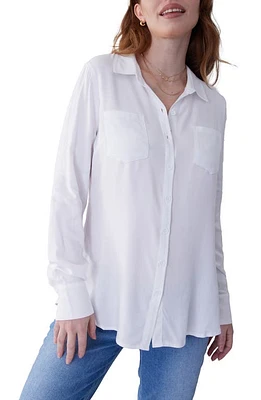 Ingrid & Isabel Classic Button-Up Maternity Shirt White at Nordstrom,