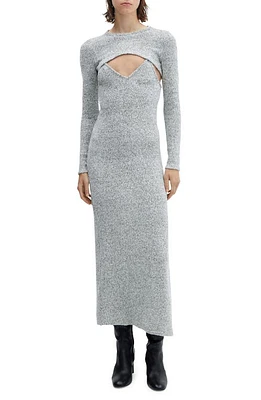 MANGO V-Neck Knit Dress with Shrug Light Heather Grey at Nordstrom,