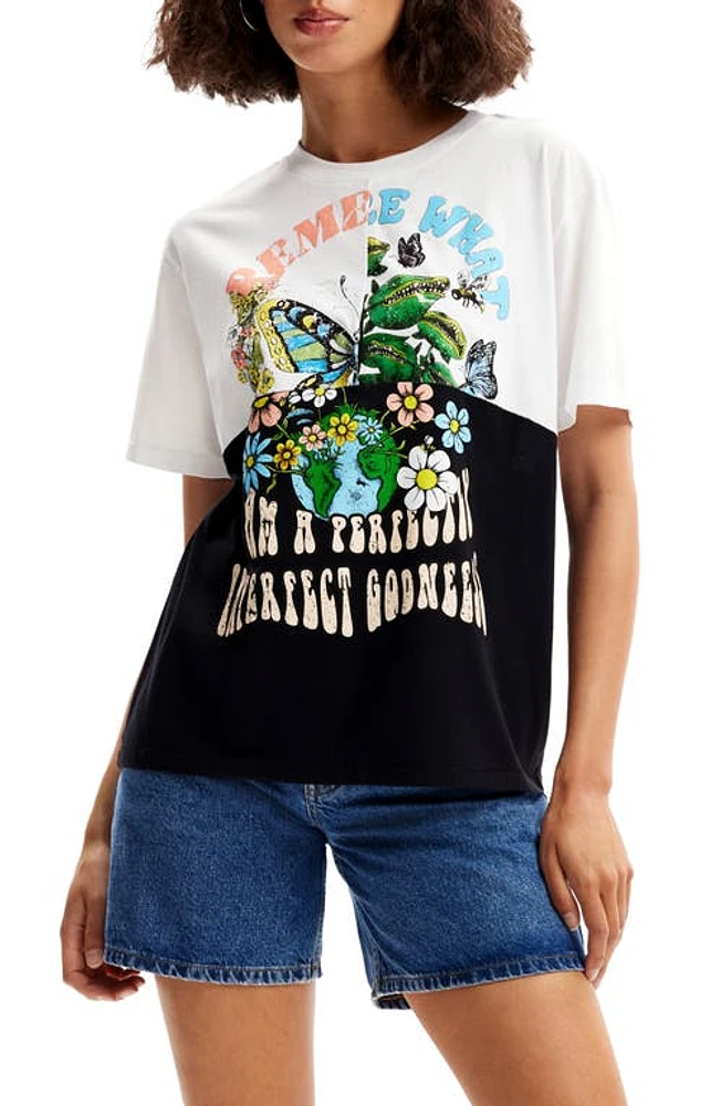 Desigual Retro Patchwork T-Shirt White at Nordstrom,