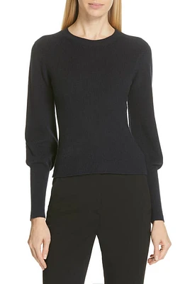 Theory Blouson Sleeve Sweater in Dark Navy at Nordstrom, Size Small