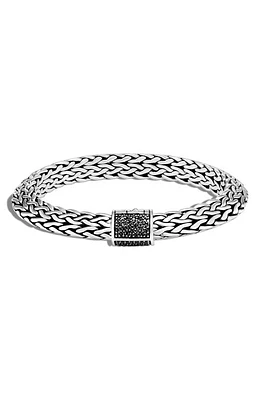 John Hardy Tiga 9.5mm Chain Bracelet in Silver/Black Sapphire at Nordstrom, Size Small