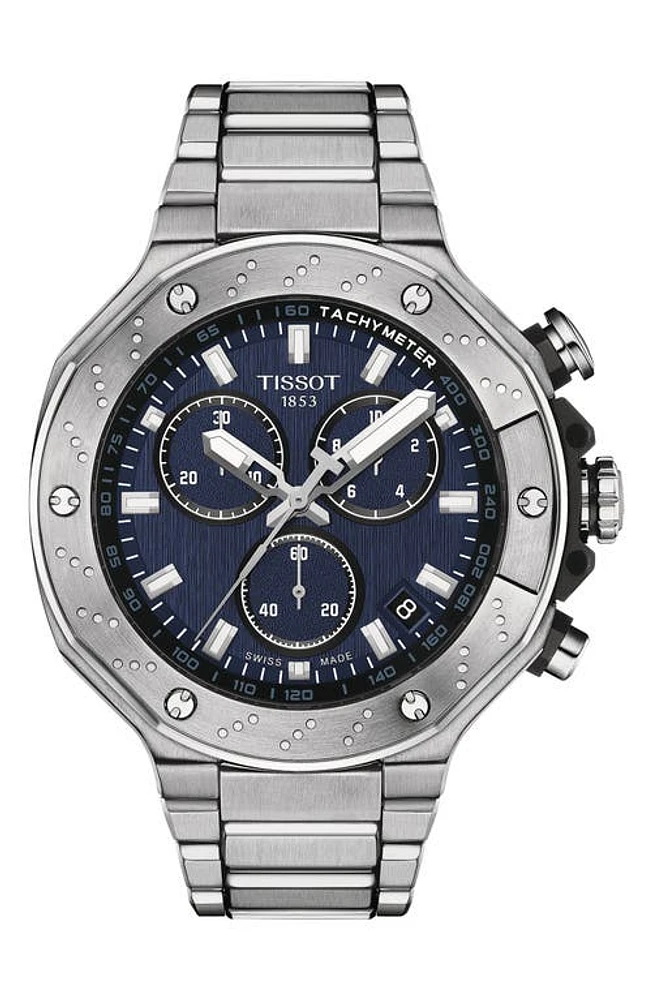 Tissot T-Race Chronograph Bracelet Watch, 45mm in Grey at Nordstrom