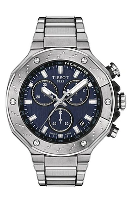 Tissot T-Race Chronograph Bracelet Watch, 45mm in Grey at Nordstrom