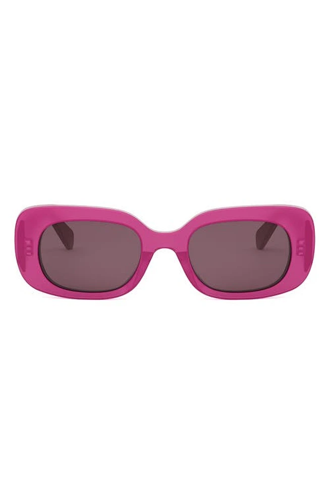 CELINE Bold 3 Dots 51mm Rectangular Sunglasses in Shiny Pink at Nordstrom