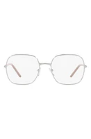 Prada 54mm Rectangle Optical Glasses in Silver at Nordstrom